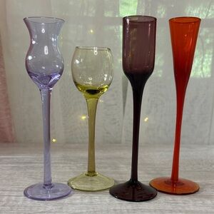 Set of Colorful Glass Stemware
